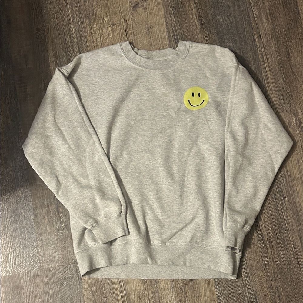 Gray Smiley Face Men's Sweater